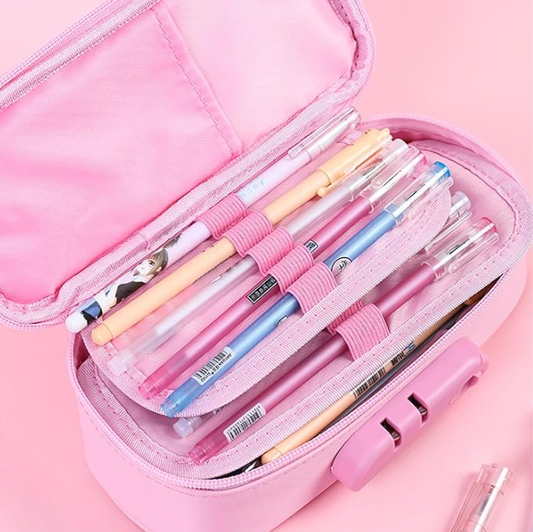Large Capacity Pencil Case with 4 Compartments Canvas Pen Pouches Multilayer Pen Organizers Bag Oxford Fabric V1188-MS-210-034