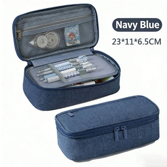 Pencil Case Pen Bag, Two Layers Big Capacity Pencil Pouch Pen Organizer Durable Stationery Holder for Marker V1188-MS-210-042