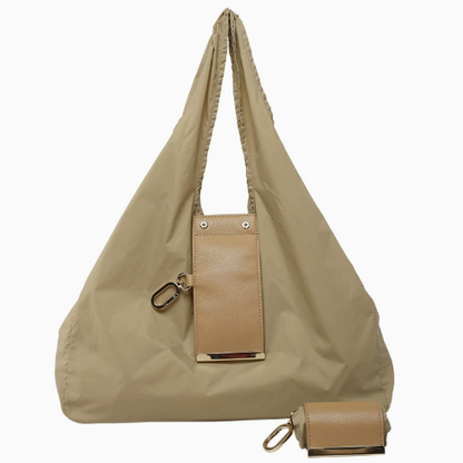 Keychain Tote Bag Compact & Expandable for On the Go, Foldable Tote Bag with Key Ring for Daily Errands - V1188-MS-210-063
