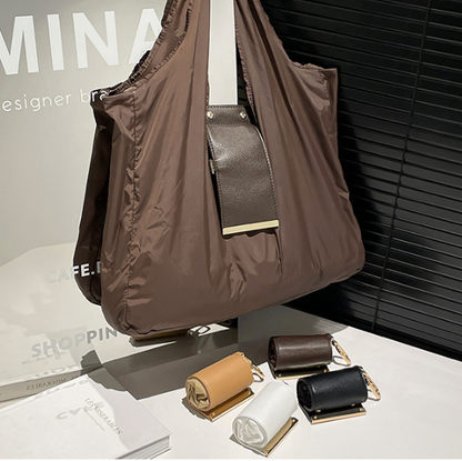 Keychain Tote Bag Compact & Expandable for On the Go, Foldable Tote Bag with Key Ring for Daily Errands - V1188-MS-210-064