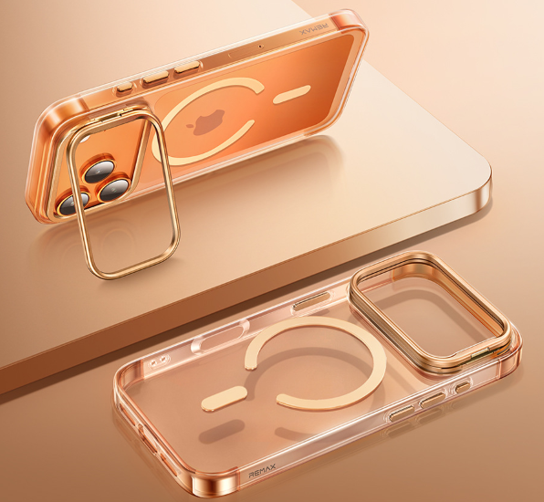 A phone case for iPhone 17 Pro Max with a stand and camera control cover, MagSafe compatible, shockproof V1188-MS-210-067