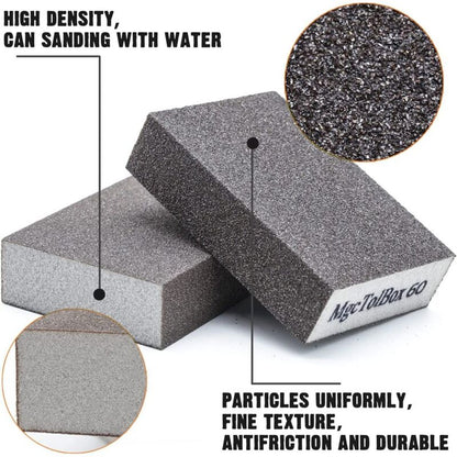 12 pcs Sanding Sponges, Sanding Blocks Kit Polishing Grit 60/80/100/120/180/220 Washable Reusable V1188-MS-227-0003