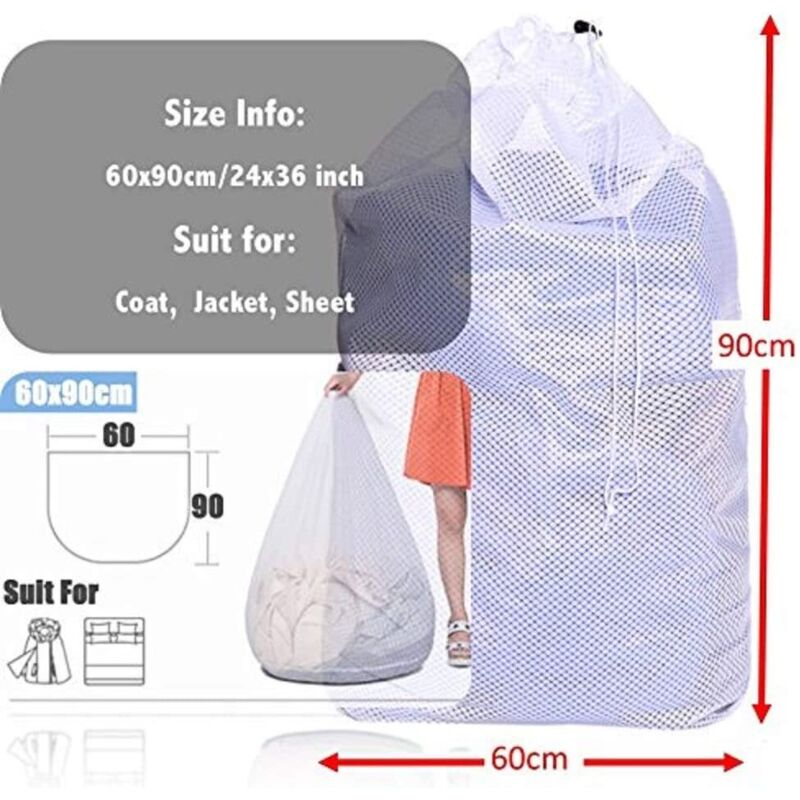 Laundry Bags, Laundry Net Laundry Bags To Protect Machine Washable Clothes - 2 pcs Set - White V1188-MS-227-0004