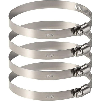 4 pcs Stainless Steel Hose Clamps - Adjustable For Fixing Flexible Hoses (141Mm-165Mm) V1188-MS-227-0007