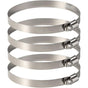 4 pcs Stainless Steel Hose Clamps - Adjustable For Fixing Flexible Hoses (141Mm-165Mm) V1188-MS-227-0007