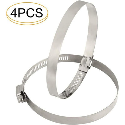 4 pcs Stainless Steel Hose Clamps - Adjustable For Fixing Flexible Hoses (141Mm-165Mm) V1188-MS-227-0007