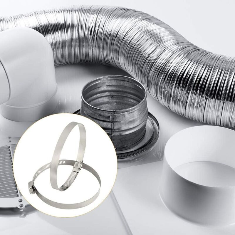 4 pcs Stainless Steel Hose Clamps - Adjustable For Fixing Flexible Hoses (141Mm-165Mm) V1188-MS-227-0007