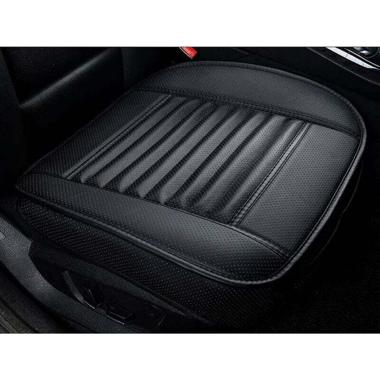 Universal Front Car Seat Cover Super Breathable Bamboo Charcoal Pu Leather,20.8 20.1''(1 Piece-Black) V1188-MS-227-0020