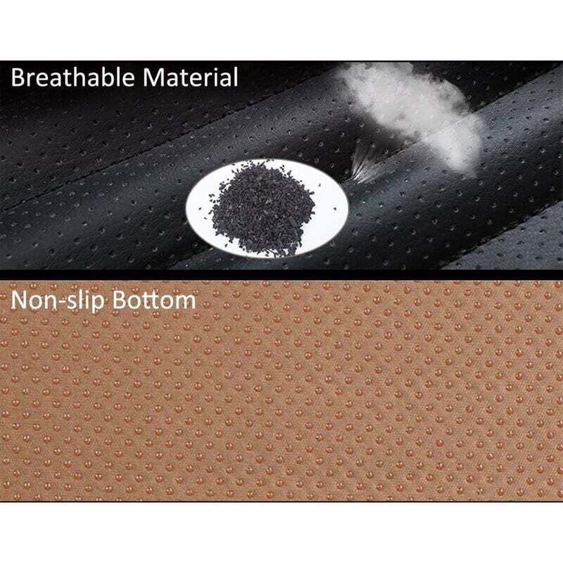 Universal Front Car Seat Cover Super Breathable Bamboo Charcoal Pu Leather,20.8 20.1''(1 Piece-Black) V1188-MS-227-0020