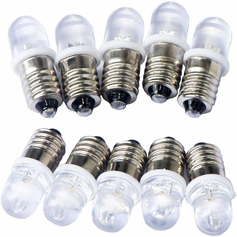 Ersandy 10 pcs E10 12V Spot LED Bulb Lamps Warm White V1188-MS-227-0021