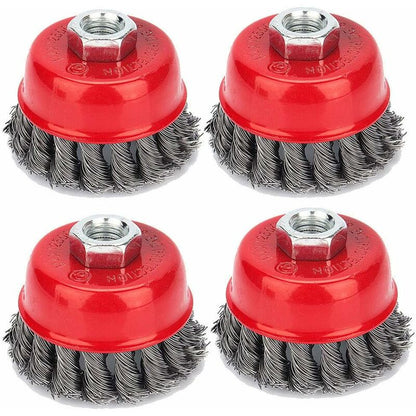 4 pcs Set Conical Brushes, Grinders, Wire Brush, Twisted Cup Brush, Sanding Brushes For Angle Grinder, V1188-MS-227-0022