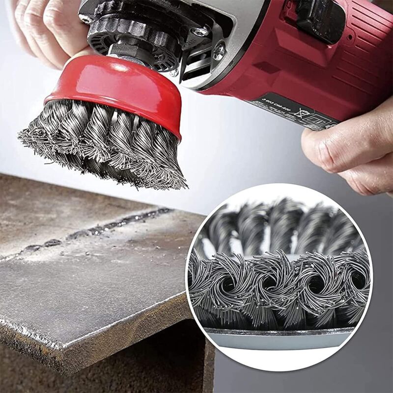 4 pcs Set Conical Brushes, Grinders, Wire Brush, Twisted Cup Brush, Sanding Brushes For Angle Grinder, V1188-MS-227-0022