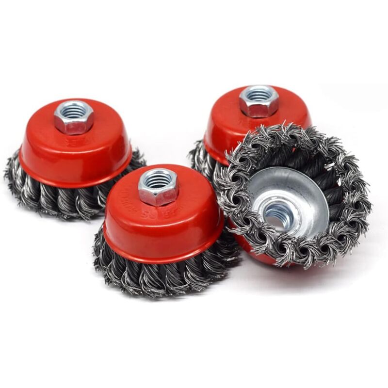 4 pcs Set Conical Brushes, Grinders, Wire Brush, Twisted Cup Brush, Sanding Brushes For Angle Grinder, V1188-MS-227-0022