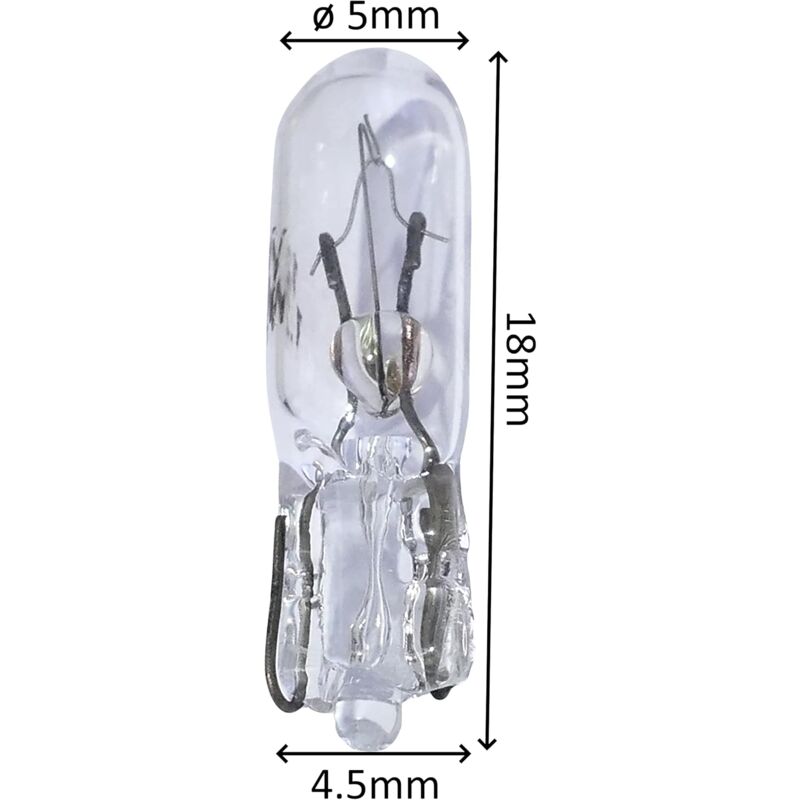 10 pcs T5 12V 1.2W DAshboard Light Bulbs V1188-MS-227-0023