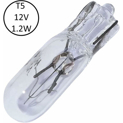 10 pcs T5 12V 1.2W DAshboard Light Bulbs V1188-MS-227-0023