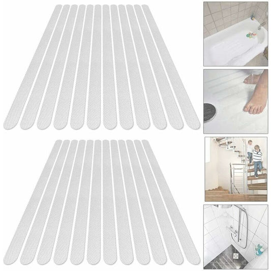 24 Pieces Non-Slip Stickers Shower Stickers Bath Safety Strips Transparent Self-Adhesive Anti-Slip Strips V1188-MS-227-0025