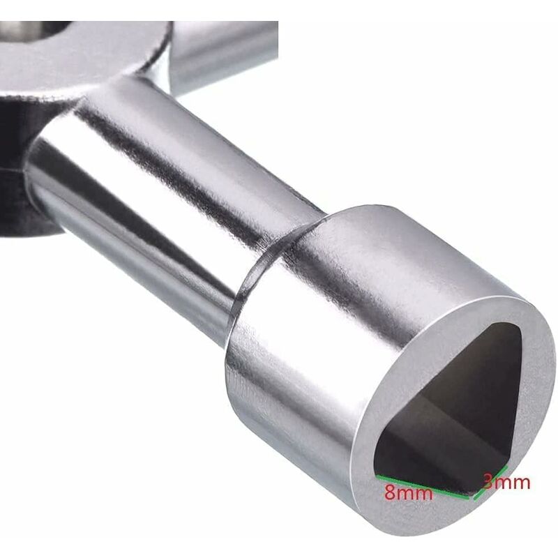 4 Way Multi-Function Key For Electric Water Door Gas Meter Cabinet Box Key Opening (Silver) V1188-MS-227-0036