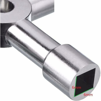 4 Way Multi-Function Key For Electric Water Door Gas Meter Cabinet Box Key Opening (Silver) V1188-MS-227-0036