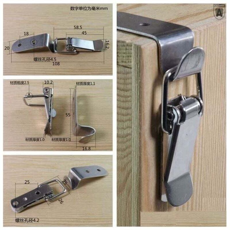 Ersandy 4 pcs Toggle Latch,Lever Latch Spring Loaded Stainless Steel Toggle Latch For Toolbox,Lock V1188-MS-227-0039
