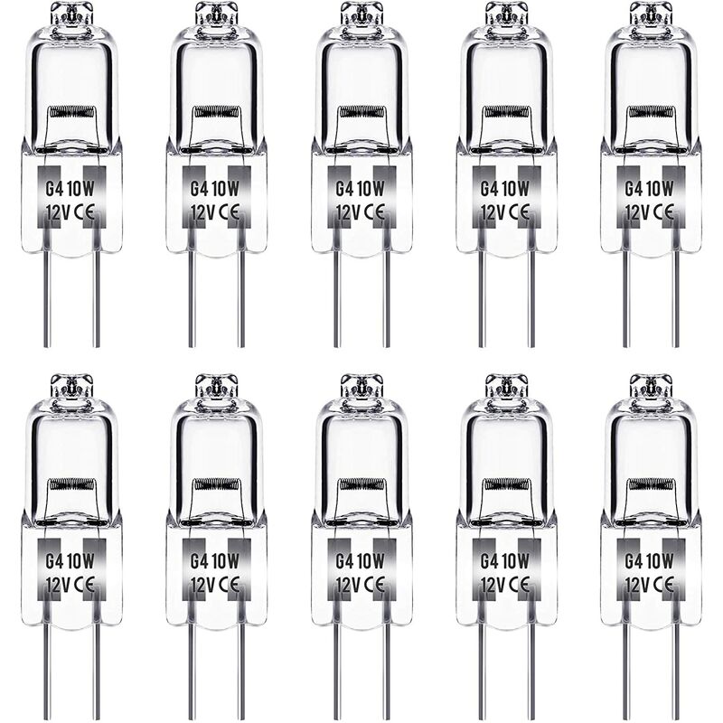 G4 Halogen Bulb, G4 12V 10W Bulb, Warm White 3000K, 150Lm, Dimmable, G4 Halogen Lamp, Clear Capsule Lamp, V1188-MS-227-0041