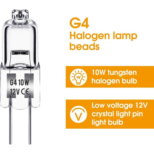 G4 Halogen Bulb, G4 12V 10W Bulb, Warm White 3000K, 150Lm, Dimmable, G4 Halogen Lamp, Clear Capsule Lamp, V1188-MS-227-0041
