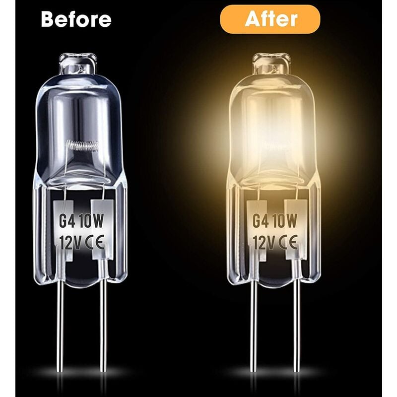 G4 Halogen Bulb, G4 12V 10W Bulb, Warm White 3000K, 150Lm, Dimmable, G4 Halogen Lamp, Clear Capsule Lamp, V1188-MS-227-0041