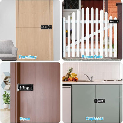 Combination Lock Latch 4 Digit Combination Lock Mechanical Code Door Lock Keyless Lock Slide Tamper Proof V1188-MS-227-0042