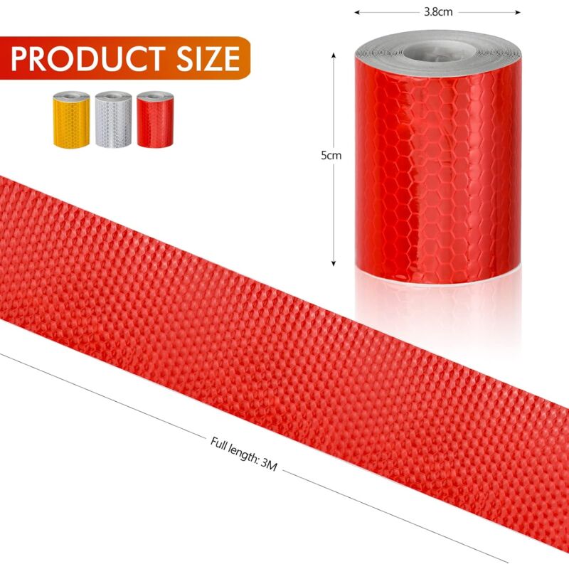 3 ROll Reflective Tape 3M X 50Mm Reflective Stickers Tape Bicycle Spoke Reflector For Vehicles Cars Trailers V1188-MS-227-0049