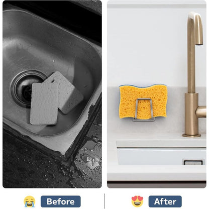 Sponge Holder - 304 Stainless Steel Dish Sponge Hook, Adhesive - Sink Accessories - Adhesive Hook, Kitchen V1188-MS-227-0053