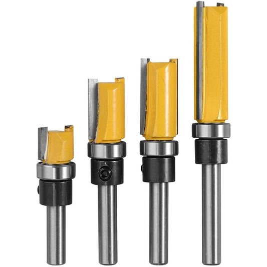 4 pcs 1/4" Wood ROuter Bit Copy Cutter (4 Sizes) High Quality Alloy Steel Blade 10Mm, 20Mm, 25Mm, 38Mm For V1188-MS-227-0054