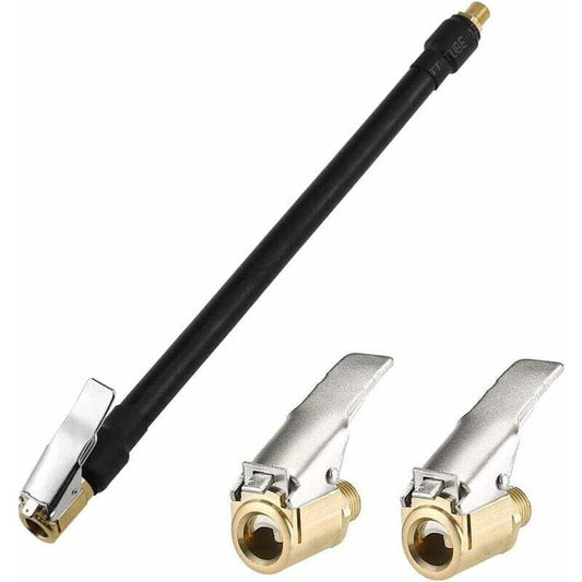 Tire Inflator Hose 20Cm Black Flexible Air Inflator Tire Air Hose With 2 Inflator Pump Hose Adapter For V1188-MS-227-0056
