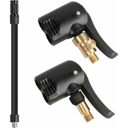 2 pcs Car Tire Valve Adapter, Inflator Nozzle, Adapter, Threaded Replacement Pump Head With Double Valve, For V1188-MS-227-0064