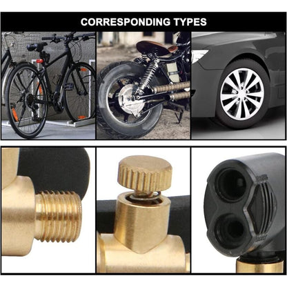 2 pcs Car Tire Valve Adapter, Inflator Nozzle, Adapter, Threaded Replacement Pump Head With Double Valve, For V1188-MS-227-0064
