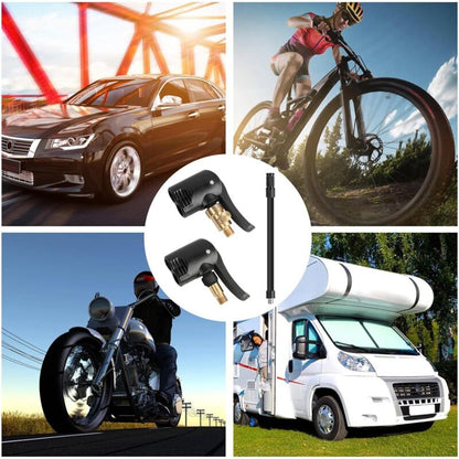 2 pcs Car Tire Valve Adapter, Inflator Nozzle, Adapter, Threaded Replacement Pump Head With Double Valve, For V1188-MS-227-0064