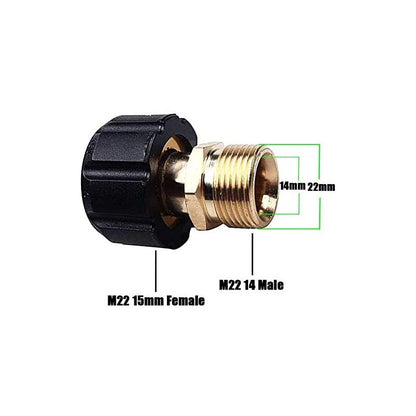 Pressure Washer Connector, M22 X 15Mm Female Thread To M22 X 14Mm Male Thread Quick Connect Pressure Washer V1188-MS-227-0067