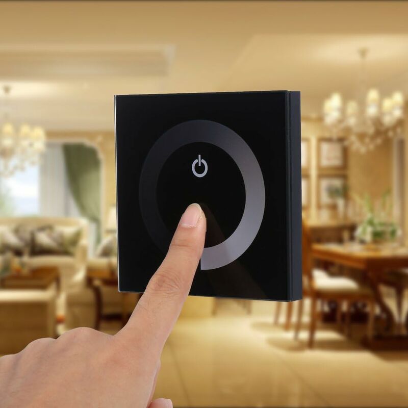 LED Dimmer Switch,Fydun Dimmable LED Touch Panel Single Color Dimmer Wall Switch Controller Touch Panel LED V1188-MS-227-0071