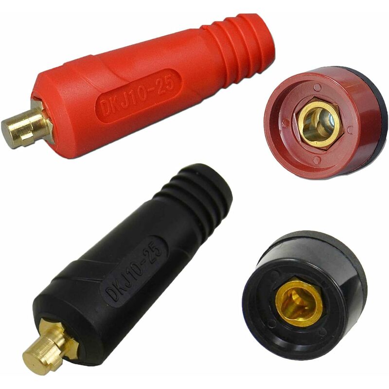4 pcs Solder Cable Panel Connector Plug Kit 200Amp Quick Connect Socket (Dkj10-25 & Dkz10-25) V1188-MS-227-0076