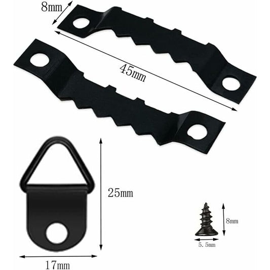 251 Pieces Picture Frame Hangers Picture Hanging Kit Photo Frame Hangers With Storage Box And 150 Screws Black V1188-MS-227-0081