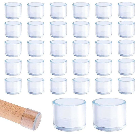 32 pcs 25Mm Clear Plastic ROund Chair Leg Caps Fit For ROund Table And Chair Legs With Diameter 25-27Mm V1188-MS-227-0084