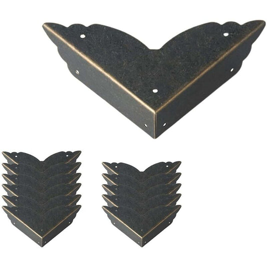 12 pcs Vintage Metal Corner Protectors Antique Style Furniture Edge Guards For Table Chest Jewelry Box V1188-MS-227-0087