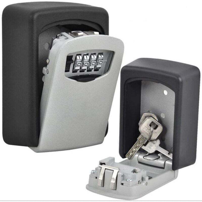 Outdoor Security Key Box, Wall Mounted Key Box With 4 Digit Code, 5 Keys Security Storage Key Holder Box, For V1188-MS-227-0091