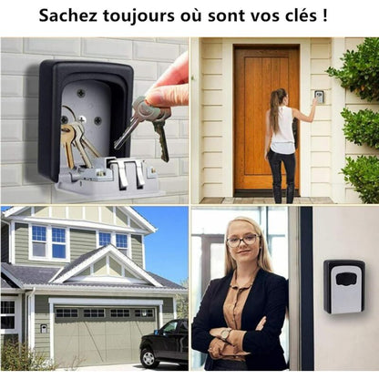 Outdoor Security Key Box, Wall Mounted Key Box With 4 Digit Code, 5 Keys Security Storage Key Holder Box, For V1188-MS-227-0091