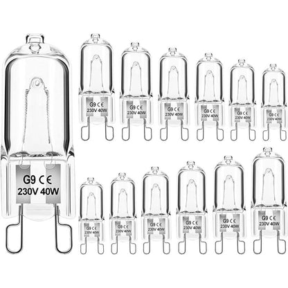 Dimmable G9 Halogen Bulbs 40W 230V Warm White For Microwave Oven Cooker Ceiling Lights Pack Of 12 [Energy V1188-MS-227-0095