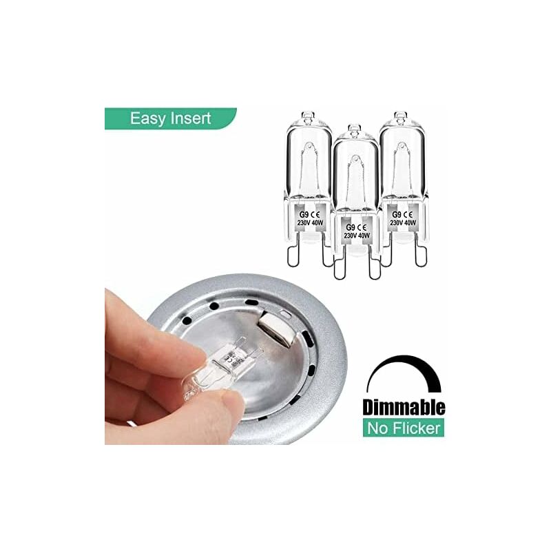Dimmable G9 Halogen Bulbs 40W 230V Warm White For Microwave Oven Cooker Ceiling Lights Pack Of 12 [Energy V1188-MS-227-0095