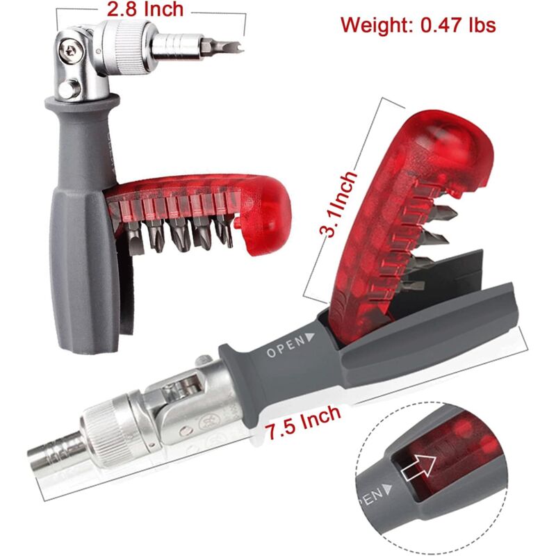 10 In 1 Ratchet Screwdriver With Magnetic Multi Bit, Small Pocket Mini Screwdriver, Suitable For Home And Car V1188-MS-227-0101
