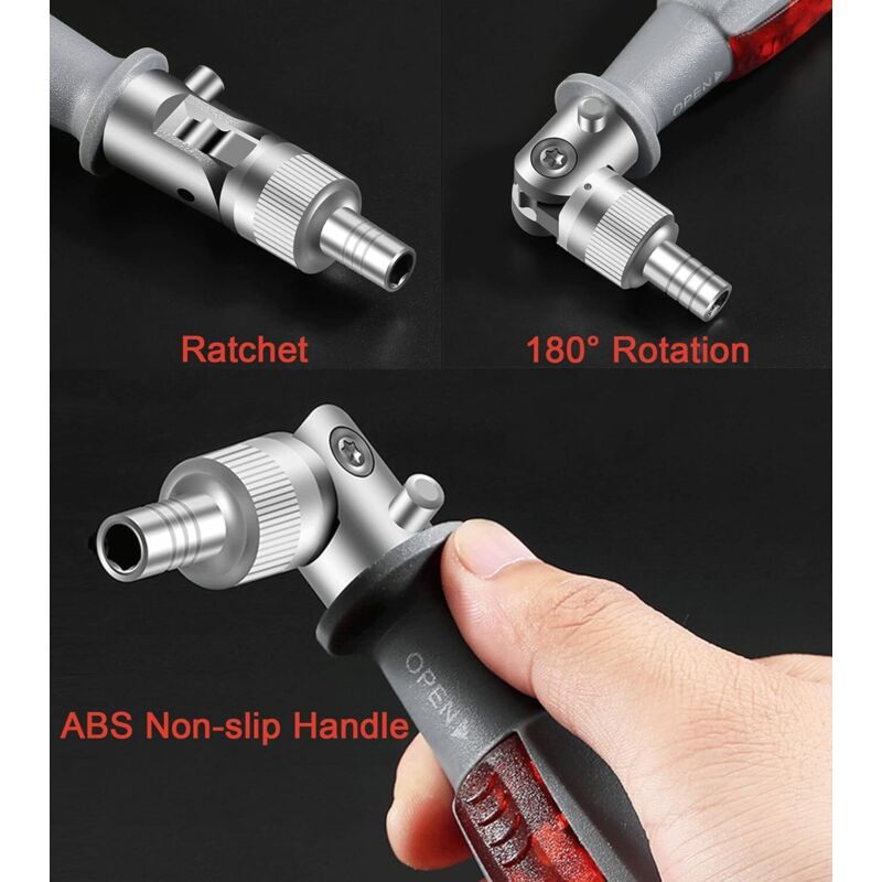 10 In 1 Ratchet Screwdriver With Magnetic Multi Bit, Small Pocket Mini Screwdriver, Suitable For Home And Car V1188-MS-227-0101