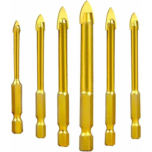 Tungsten Steel Glass Ceramic Tile Crystal Drill Bits With Hex Shank Titanium Coated 3Mm 4Mm 5Mm 6Mm 8Mm 10Mm V1188-MS-227-0102