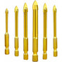 Tungsten Steel Glass Ceramic Tile Crystal Drill Bits With Hex Shank Titanium Coated 3Mm 4Mm 5Mm 6Mm 8Mm 10Mm V1188-MS-227-0102