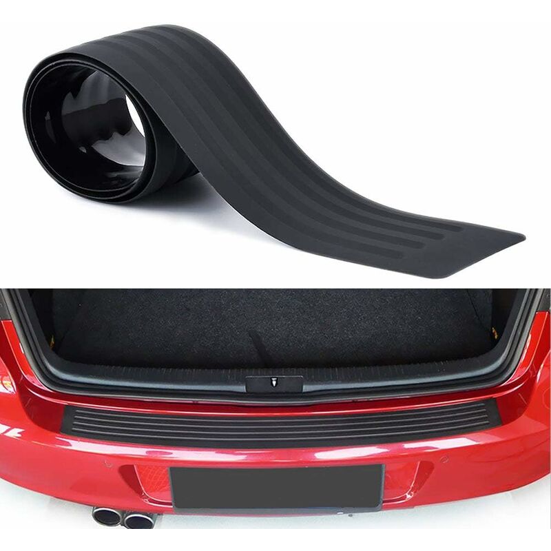 Rear Bumper Protector Guard Universal Black Rubber Anti-Scratch Trunk Door Entry Guards Accessory Trim Cover V1188-MS-227-0107