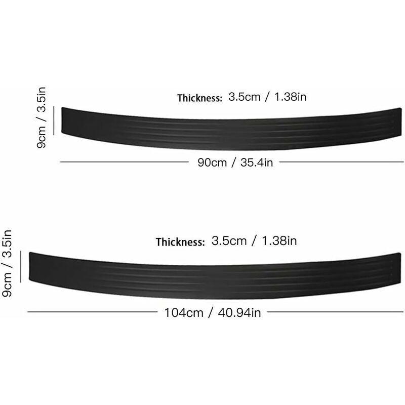 Rear Bumper Protector Guard Universal Black Rubber Anti-Scratch Trunk Door Entry Guards Accessory Trim Cover V1188-MS-227-0107